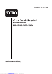 Toro 43 cm Electric Recycler Bedienungsanleitung