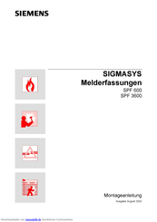 Siemens SIGMASYS SPF series Montageanleitung
