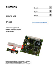 Siemens SIMATIC NET CP 5603 Betriebsanleitung
