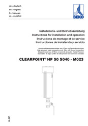 Beko CLEARPOINT HP 50 S075 Installation Und Betriebsanleitung