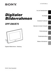 Sony DPF-D85/E75 Handbuch