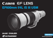 Canon EF LENS EF600mm f/4L IS III USM Bedienungsanleitung