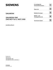 Siemens SINUMERIK ONE MCP 2400 Gerätehandbuch