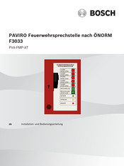 Bosch PAVIRO PVA-FMP-AT Installations- Und Bedienungsanleitung