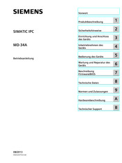 Siemens SIMATIC IPC MD-34A Betriebsanleitung
