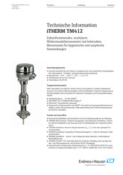 Endress+Hauser iTHERM TM402 Technische Information