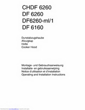 AEG CHDF 6260 Montage- Und Gebrauchsanweisungen