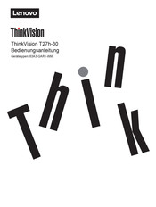 Lenovo ThinkVision T27h-30 Bedienungsanleitung