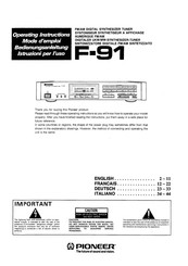 Pioneer F-91 Bedienungsanleitung
