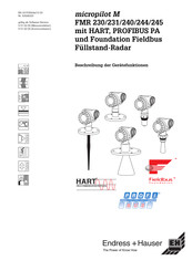 Endress+Hauser Micropilot M FMR 240 Beschreibung Der Gerätefunktionen