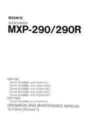 Sony MXP-290R Bedienungsanleitung