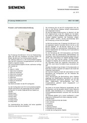 Siemens IP Gateway KNX/BACnet N143 Produkt- Und Funktionsbeschreibung