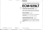 Sony ECM-929LT Bedienungsanleitung
