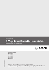 Bosch Climate 5000 VRF Installationsanleitung