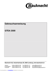 Bauknecht GTEA 2500 Gebrauchsanweisung