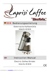 Westfalia caprisi caffee Bedienungsanleitung
