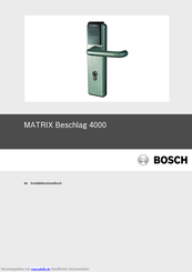 Bosch MATRIX Beschlag 4000 Installationshandbuch