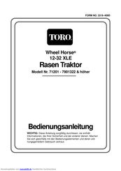 Toro Wheel Horse 12-32 XLE Bedienungsanleitung