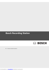 Bosch BRS 2U 19 Zoll Rackmontage Hardwareinstallationshandbuch