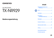 Onkyo AV-RECEIVERTX-NR929 Bedienungsanleitung