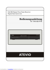 ATEVIO Receiver AV 7500 HD PVR Bedienungsanleitung