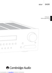 Cambridge Audio Azur 640R Bedienungsanleitung