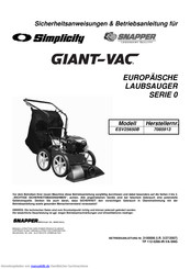 Snapper Giant-Vac ESV25650B Betriebsanleitung