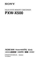 Sony PXW-X500 Bedienerführung