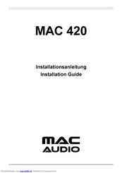 MAC Audio MAC 420 Installationsanleitung
