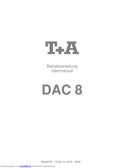 T+A DAC 8 Betriebsanleitung