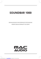 MAC Audio Sounbar 1000 Bedienungsanleitung