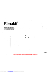 Rimoldi C 29 Gebrauchsanweisungen