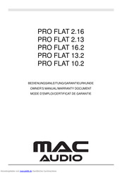 MAC Audio PRO FLAT 2.13 Bedienungsanleitung