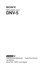 Sony DNV-5 Bedienungsanleitung