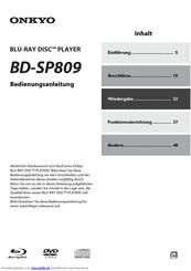 Onkyo BD-SP809 Bedienungsanleitung