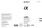 Sony Alpha DSLR-A850 Gebrauchsanleitung