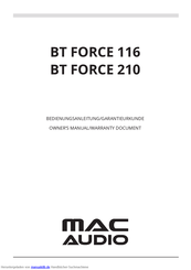 MAC Audio BT FORCE 210 Bedienungsanleitung
