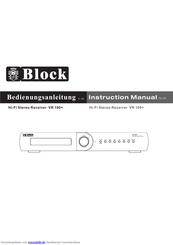 Block VR 100+ Bedienungsanleitung