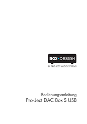 Pro-Ject Audio Systems DAC Box S USB Bedienungsanleitung