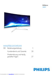 Philips Brilliance 349X7 Bedienungsanleitung