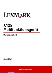 Lexmark X125 Kurzanleitung