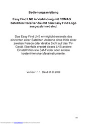 COMAG Easy Find Bedienungsanleitung