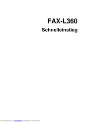 Canon FAX-L360 Schnelleinstieg