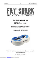 Fat Shark dominator v2 1061 Bedienungsanleitung