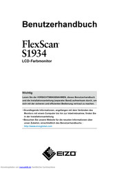 Eizo FlexScan S1934 Benutzerhandbuch
