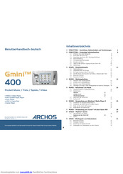 Archos Gmini400 Benutzerhandbuch