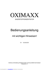 Oximaxx Sauerstoffkonzentratoren Bedienungsanleitung