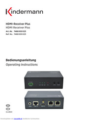 Kindermann HDMI-Receiver Plus Bedienungsanleitung