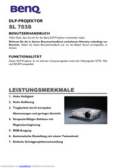 BenQ SL 703S Benutzerhandbuch