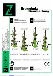 Zipper ZI-HS25EZ Bedienungsanleitung